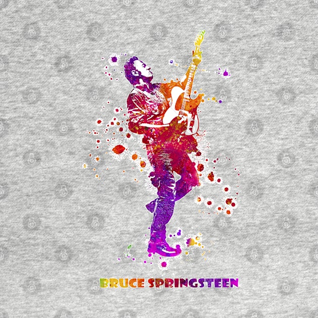 Bruce Springsteen The Boss Watercolor Splatter 06 by SPJE Illustration Photography